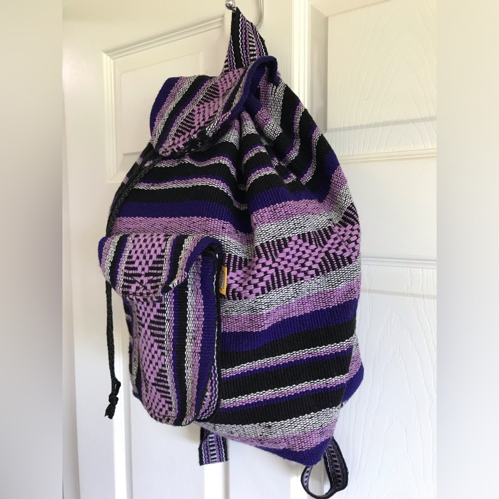 Pinzon Boho Aztec Purple Beach Backpack - Picture 3 of 10